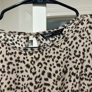 SHEIN Animal Print Top in Beige and Black